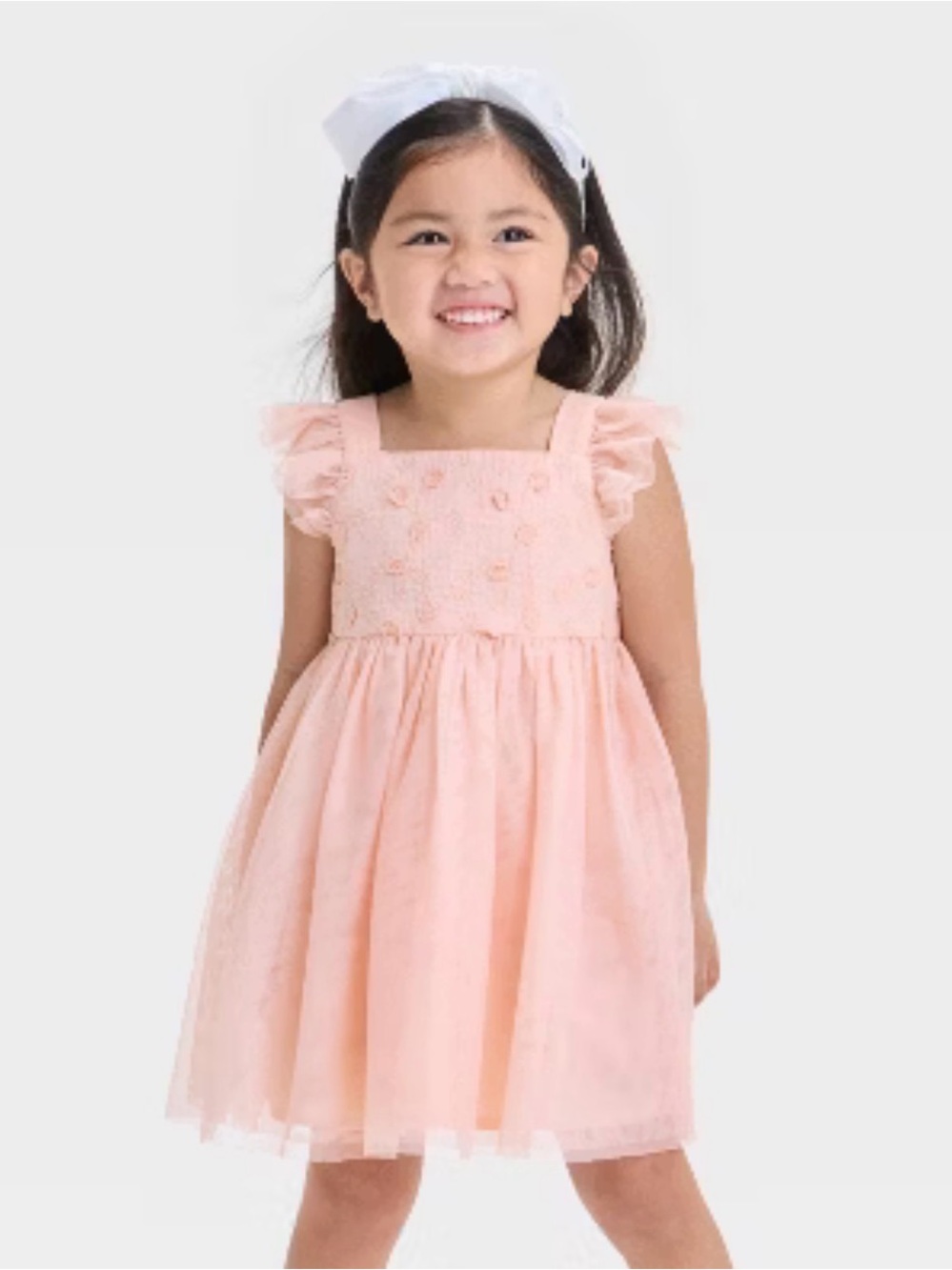 Cat & Jack Girls 2T Pink Tulle Embroidered Party Dress